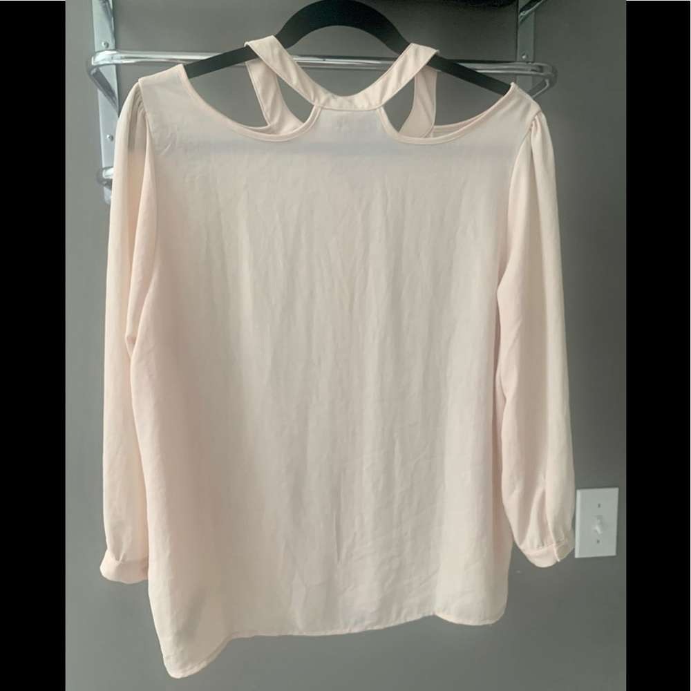 Forever 21 Light Pink Cold-Shoulder Button-Down Blouse - Picture 2 of 2